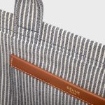 SMALL CABAS THAIS IN STRIPED TEXTILE NAVY BLUE - Image 4